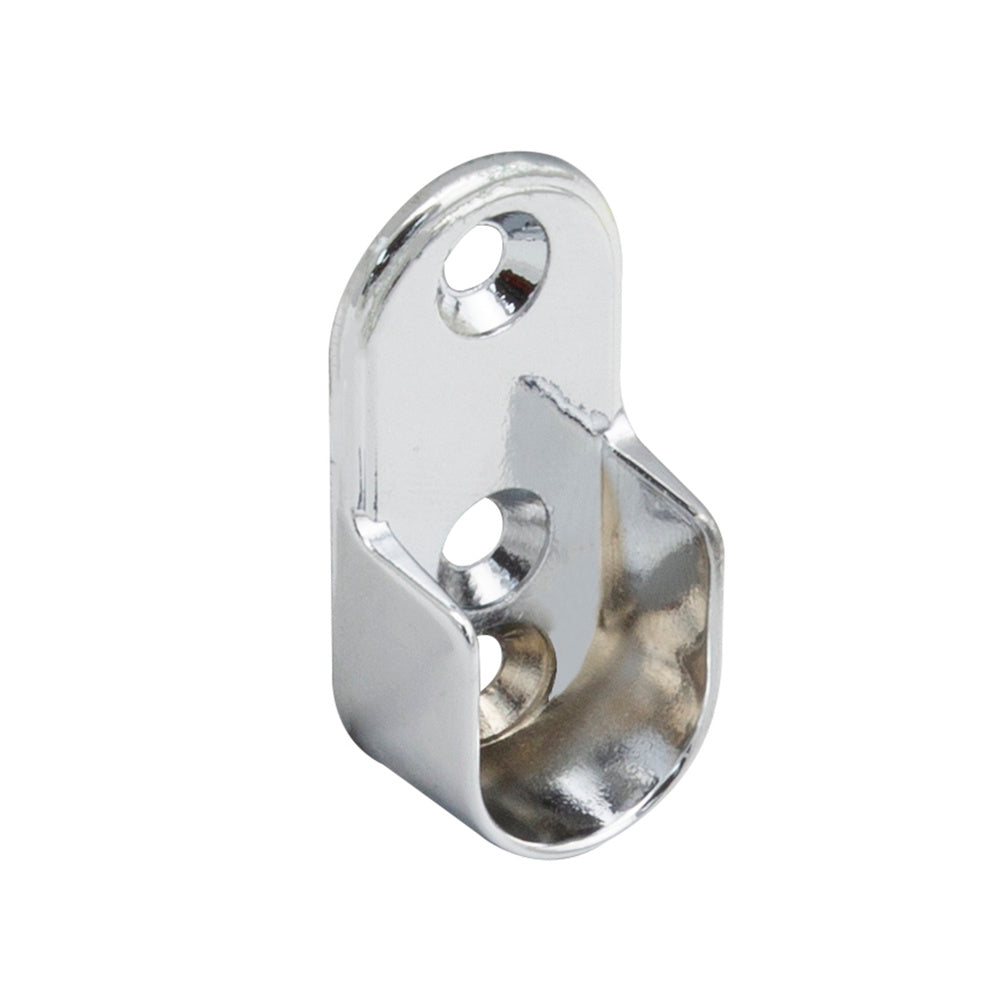 Oval side bracket for ø 16 mm chrome plated tube