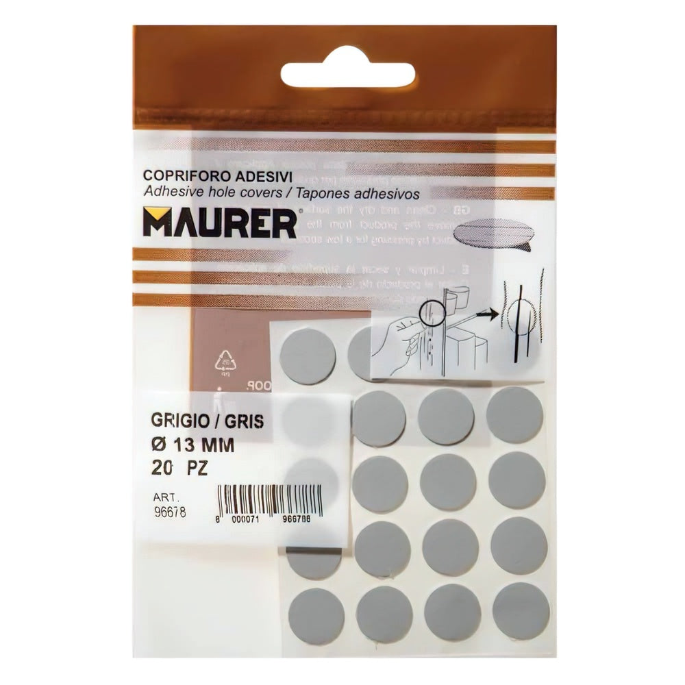 Gray Adhesive Screw Covers (blister pack of 20)