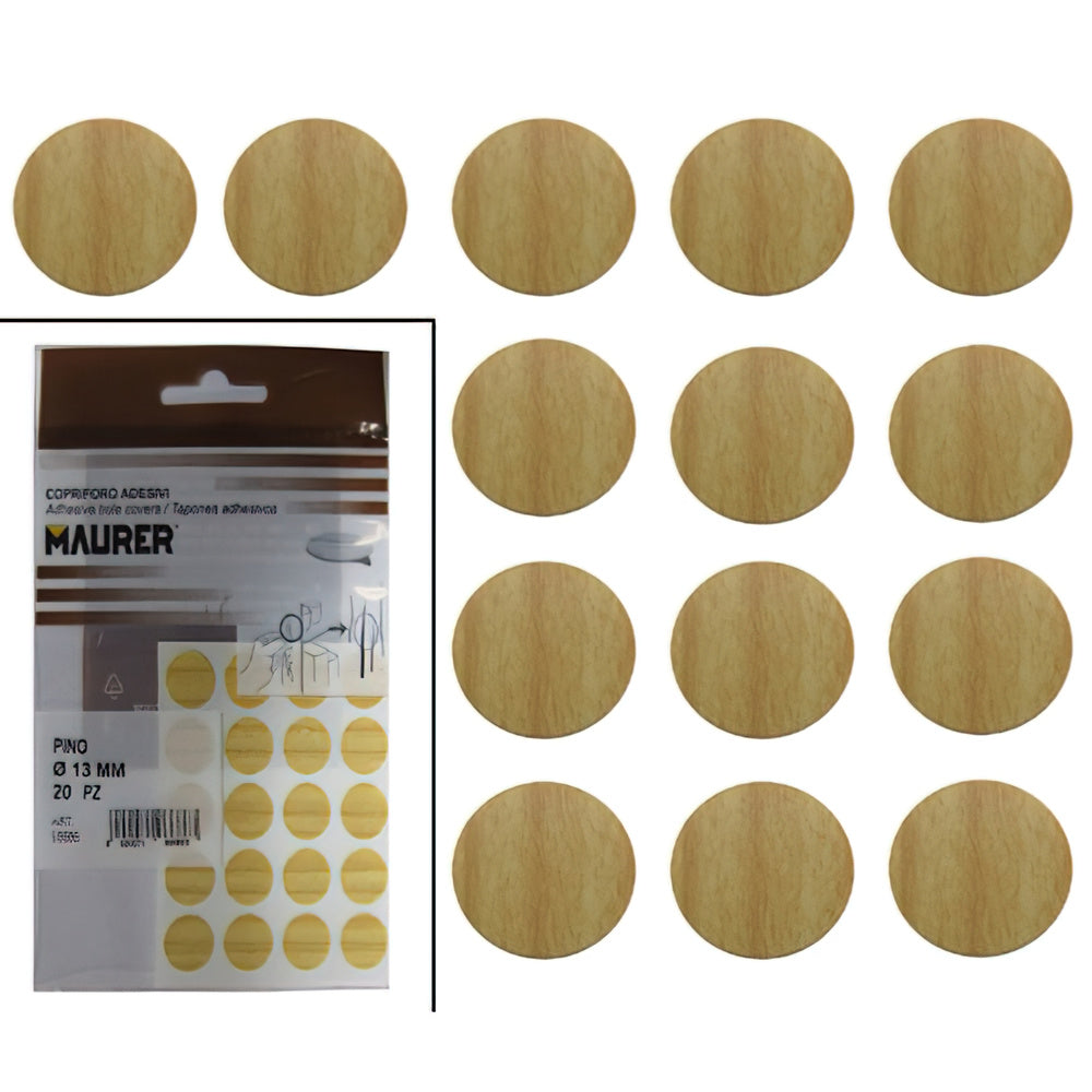 Self-adhesive pine screw covers (blister pack of 20)
