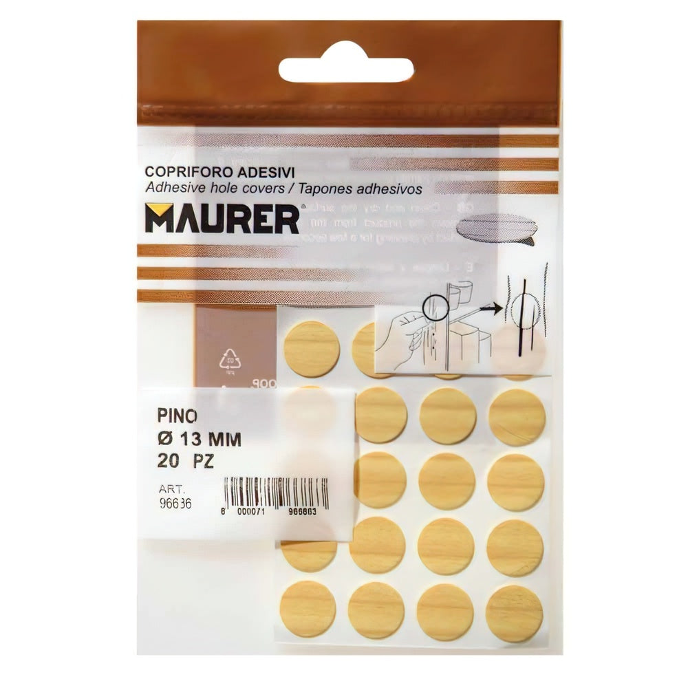 Self-adhesive pine screw covers (blister pack of 20)
