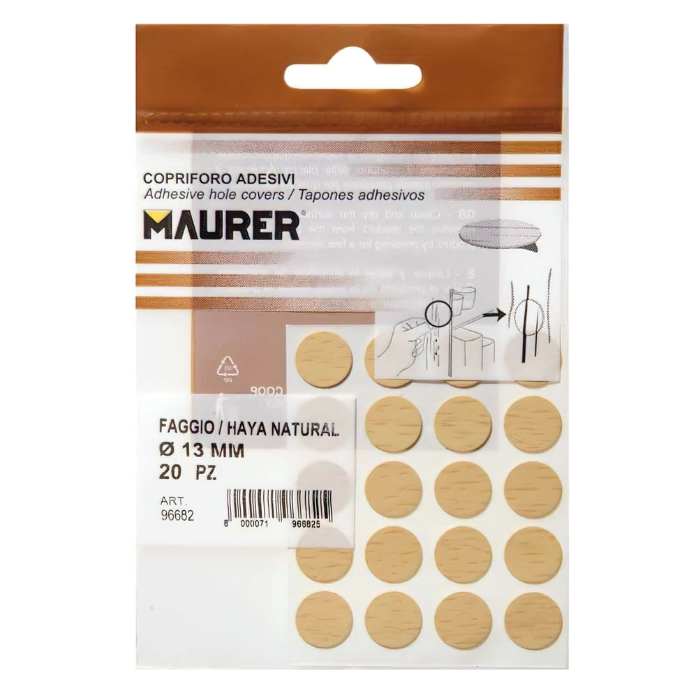 Self-adhesive beech screw covers (blister 20 units)
