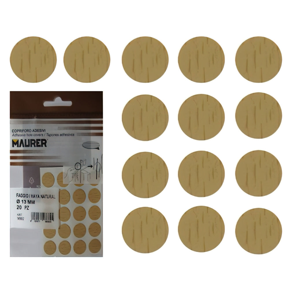 Self-adhesive beech screw covers (blister 20 units)
