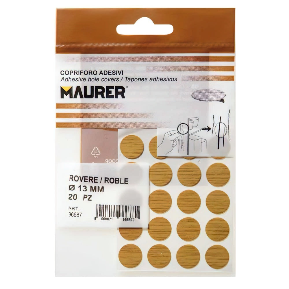 Oak adhesive screw covers (blister 20 units)