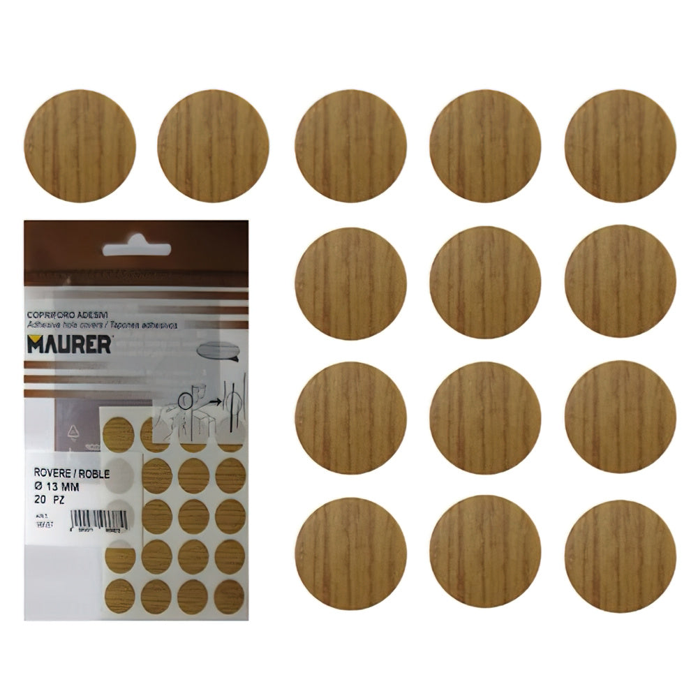 Oak adhesive screw covers (blister 20 units)