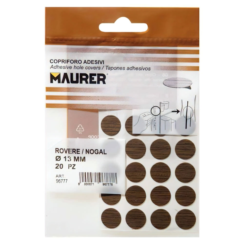 Walnut adhesive screw covers (blister 20 units)