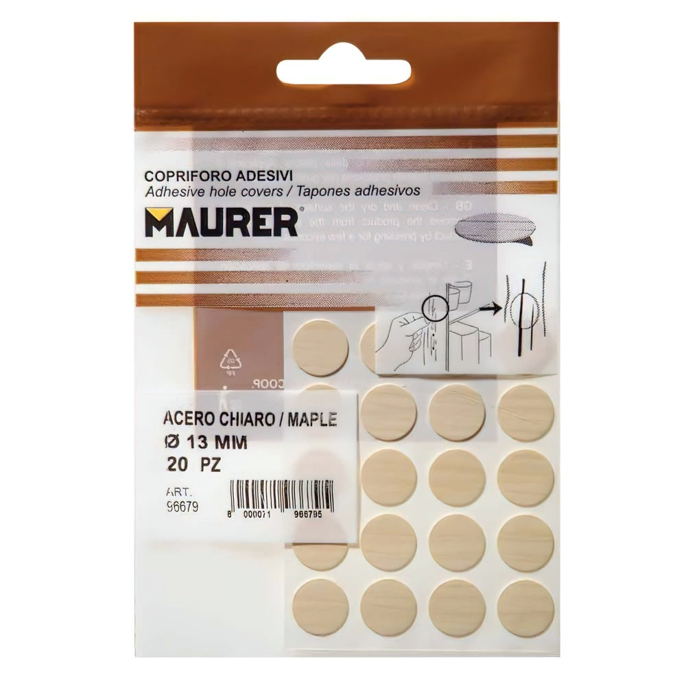 Self-adhesive maple screw covers (blister pack of 20)