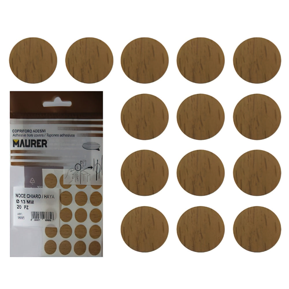 Self-adhesive beech screw covers (blister pack of 20)