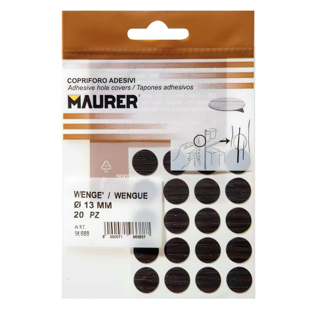 Self-adhesive wenge screw covers (blister pack of 20)