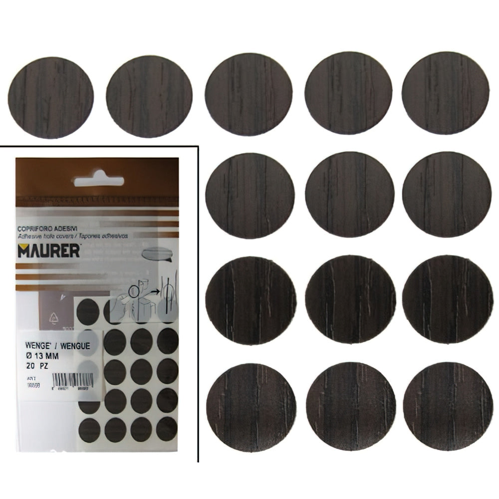 Self-adhesive wenge screw covers (blister pack of 20)