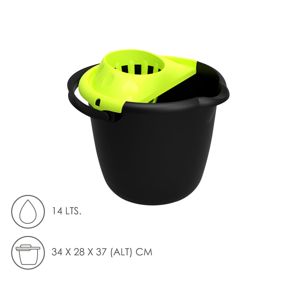 Mop bucket with round wringer 14 liters