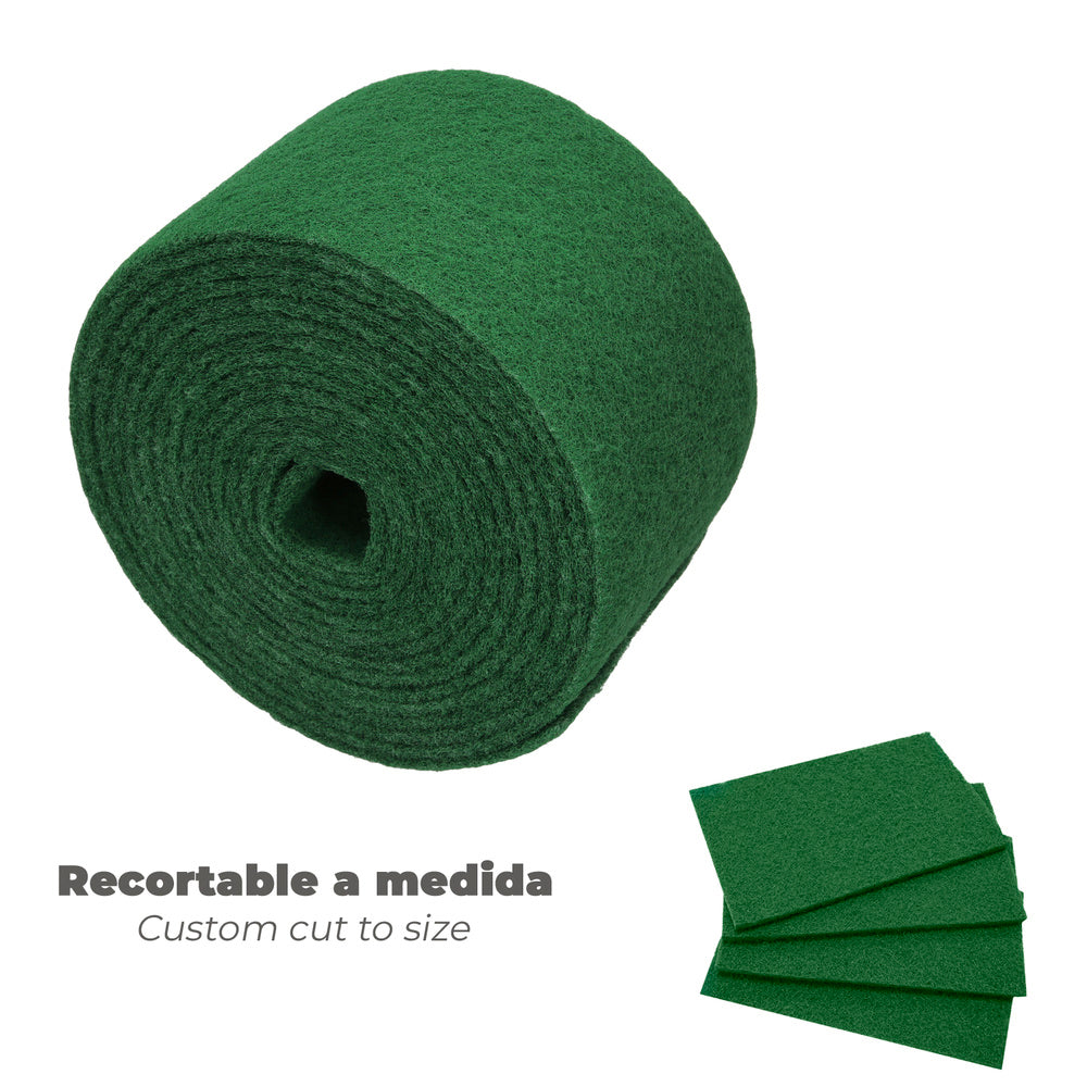 Professional green scourer pad. Roll 14 cm x 6 m