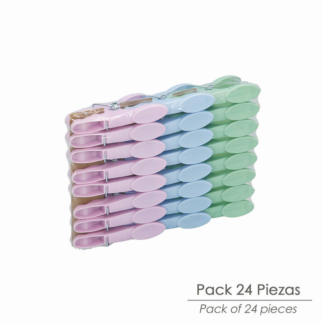 Pinzas tender ropa plástico (pak 24 pz)