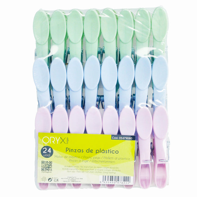 Pinzas tender ropa plástico (pak 24 pz)