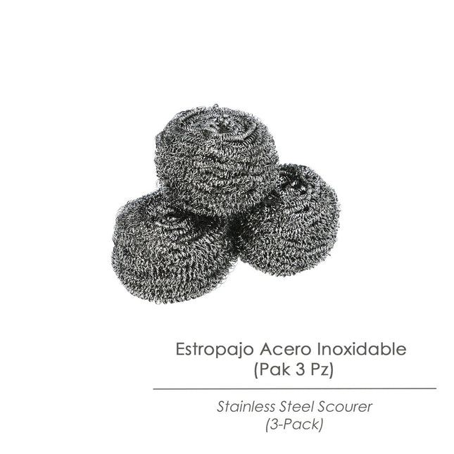 Estropajo acero inoxidable  (pak 3 pz)