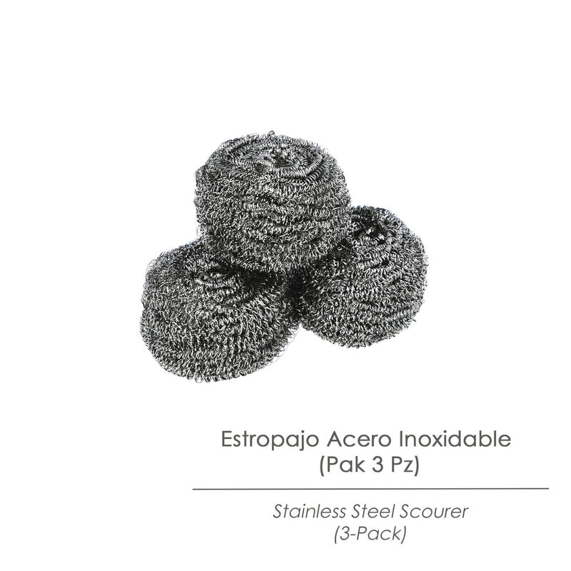 Estropajo acero inoxidable  (pak 3 pz)