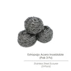 Estropajo acero inoxidable  (pak 3 pz)