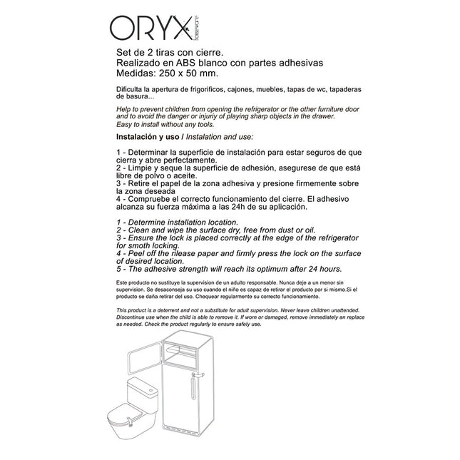 Protector cierre seguridad frigorífico / cajón (bister 2 piezas)