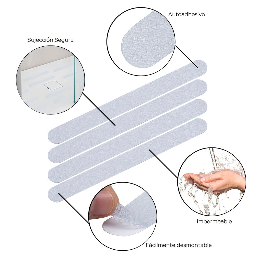 Non-slip adhesive strips for bathrooms / showers