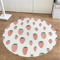 Alfombra vinílica fresas 95 cm diámetro | antideslizante
