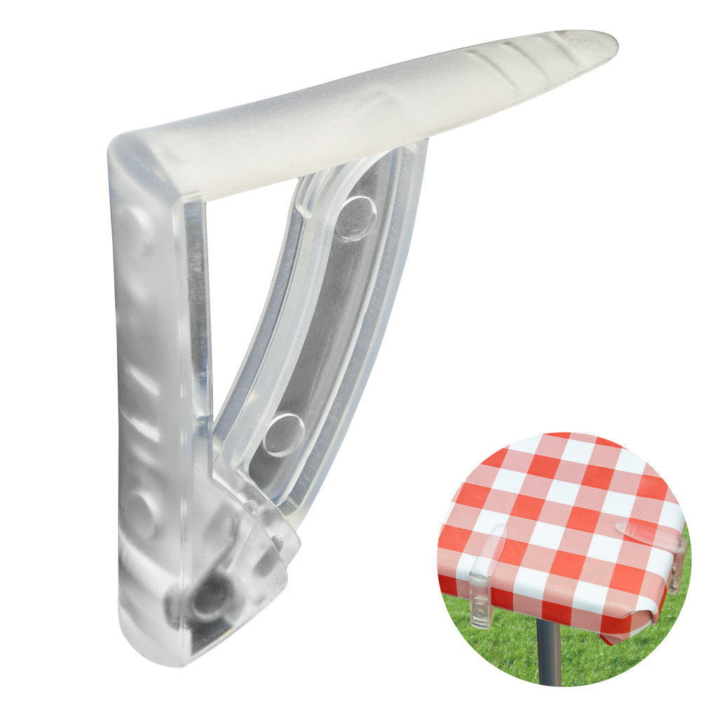 Extra-strong spring transparent tablecloth clips, 4 pieces