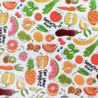 Fantasy fruit rectangular oilcloth tablecloth, waterproof, stain-resistant PVC, 140x250 cm, trimmable, for indoor and outdoor use