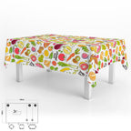 Fantasy fruit rectangular oilcloth tablecloth, waterproof, stain-resistant PVC, 140x250 cm, trimmable, for indoor and outdoor use