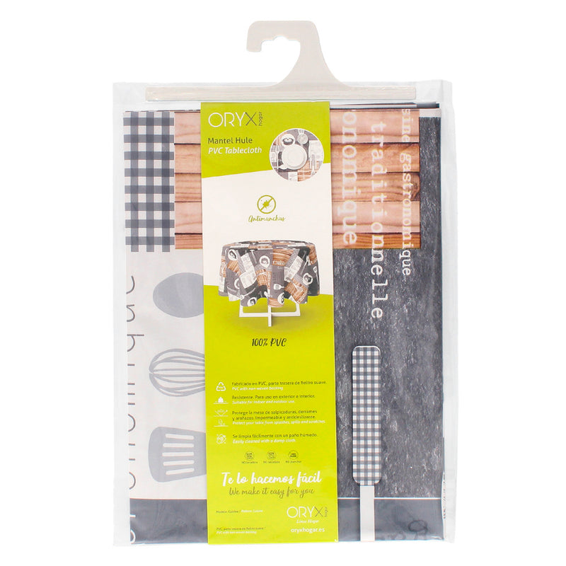 Mantel hule redondo cuisin impermeable antimanchas PVC ø 140 cm. uso interior y exterior