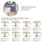 Round oilcloth tablecloth kitchen waterproof stain-resistant PVC ø 140 cm indoor and outdoor use