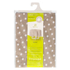 Round beige polka dot oilcloth tablecloth waterproof stain-resistant PVC ø140 cm indoor and outdoor use