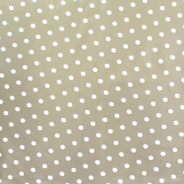 Mantel hule rectangular topos beige impermeable antimanchas PVC 140x250 cm.  recortable uso interior y exterior