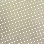 Rectangular beige polka dot oilcloth tablecloth, waterproof, stain-resistant PVC, 140x250 cm, trimmable, for indoor and outdoor use