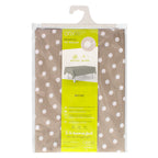 Rectangular beige polka dot oilcloth tablecloth, waterproof, stain-resistant PVC, 140x250 cm, trimmable, for indoor and outdoor use