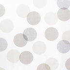 Beige circles rectangular oilcloth. Waterproof, stain-resistant PVC 140 cm x 20 meters. Cuttable roll. Indoor and outdoor use.