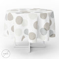 Round beige circle oilcloth tablecloth waterproof stain-resistant PVC ø 140 cm indoor and outdoor use