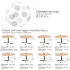 Round beige circle oilcloth tablecloth waterproof stain-resistant PVC ø 140 cm indoor and outdoor use