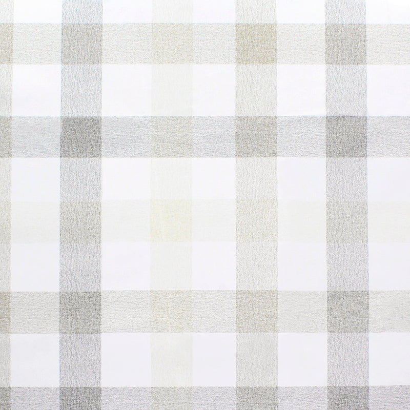 Mantel hule redondo cuadros beige impermeable antimanchas PVC ø 140 cm. uso interior y exterior