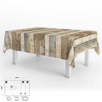 Rectangular PVC Wipeable Tablecloth with Wood Plank Design, Waterproof, Stain-Resistant, 140 x 250 cm, Cut-to-Size, Indoor and Outdoor Use