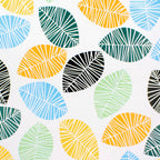 Round oilcloth tablecloth with colorful leaves, waterproof, stain-resistant PVC, 140 cm diameter, indoor and outdoor use