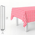 Red plaid rectangular oilcloth. Waterproof, stain-resistant PVC 140 cm x 20 meters. Cuttable roll. Indoor and outdoor use.