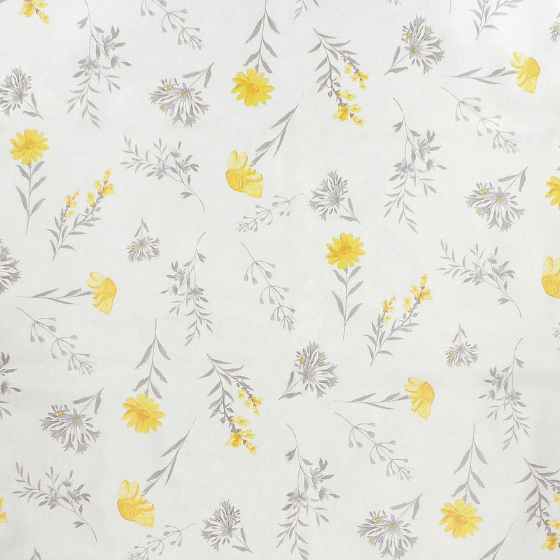 Mantel hule redondo flores amarillas impermeable antimanchas PVC ø140 cm. uso interior y exterior