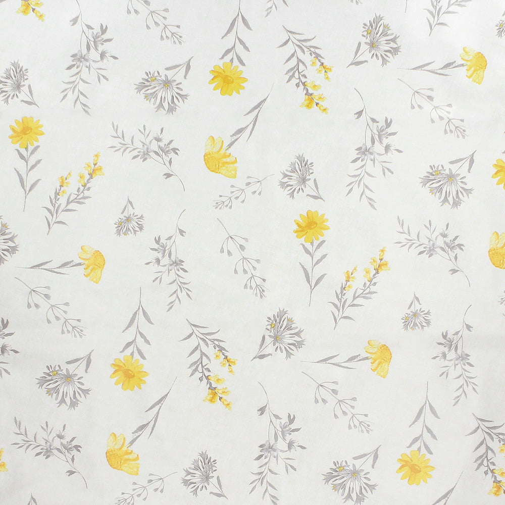 Round oilcloth tablecloth with yellow flowers, waterproof, stain-resistant PVC, ø140 cm, indoor and outdoor use