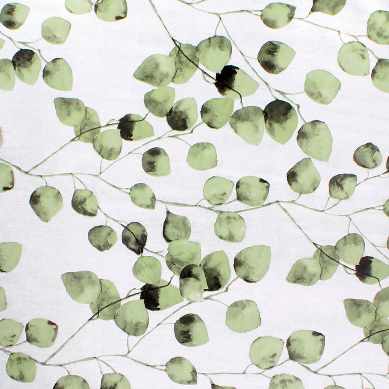 Mantel hule rectangular hojas verdes. impermeable antimanchas PVC 140 cm. x 20 metros. rollo recortable. interior y exterior