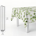 Green leaf rectangular oilcloth. Waterproof, stain-resistant PVC 140 cm x 20 meters. Cuttable roll. Indoor and outdoor use.