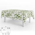 Rectangular oilcloth tablecloth, green leaves, waterproof, stain-resistant PVC, 140x250 cm, trimmable, indoor and outdoor use