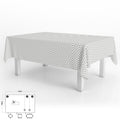 Toalha de mesa retangular impermeável de PVC cinza com padrão losangos, antimanchas 140x250 cm, recortável, para uso interior e exterior