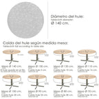 Geometric grey waterproof stain-resistant PVC tablecloth Ø 140 cm for indoor and outdoor use