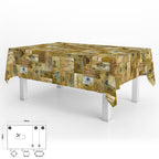 Rectangular oilcloth tablecloth, planks, wine, waterproof, stain-resistant PVC, 140x250 cm, trimmable, indoor and outdoor use