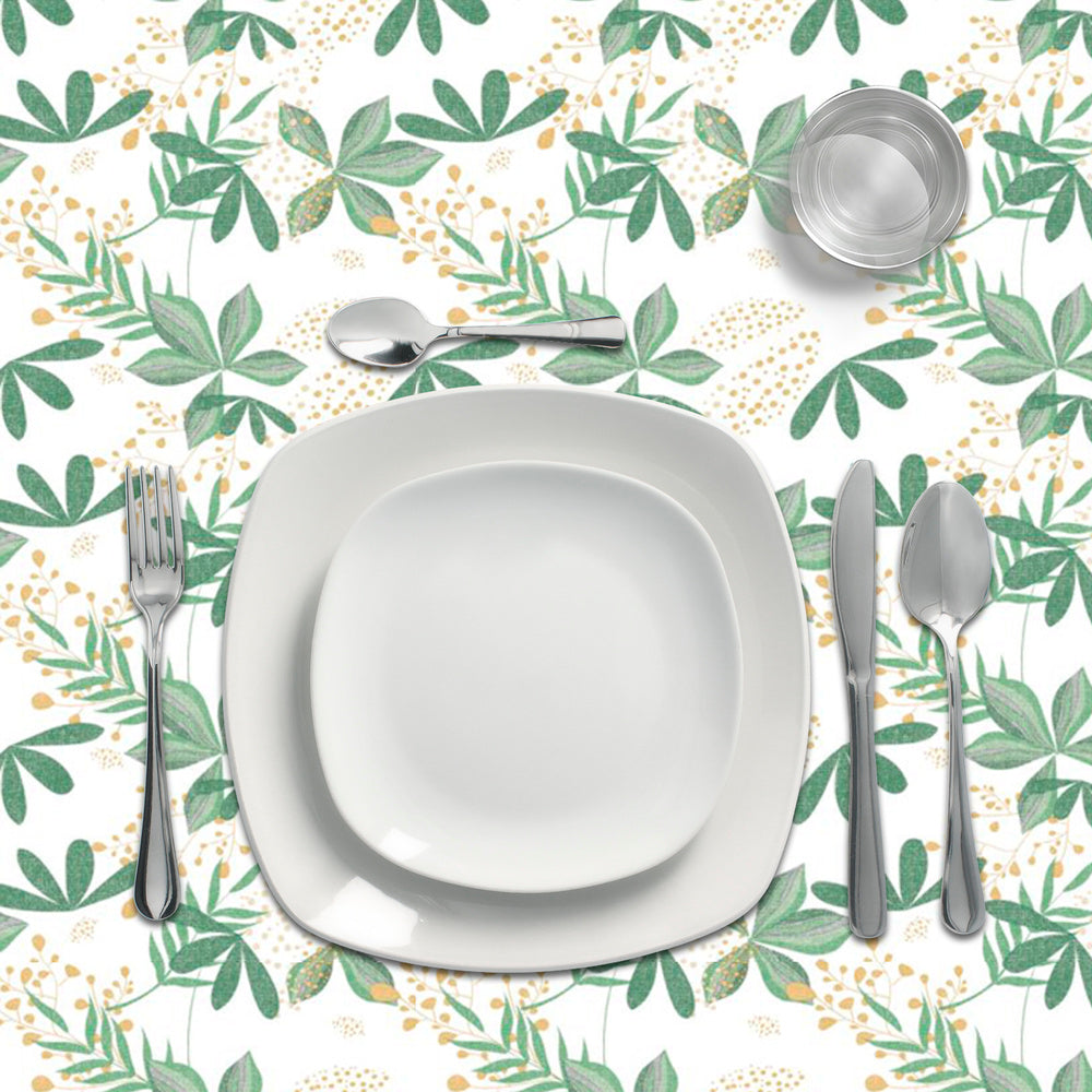 Waterproof stain-resistant PVC oilcloth tablecloth, spring pattern, 140 cm x 20 meters. Trimmable, for indoor and outdoor use.