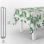 Waterproof stain-resistant PVC oilcloth tablecloth, spring pattern, 140 cm x 20 meters. Trimmable, for indoor and outdoor use.