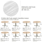 Transparent Waterproof Stain-resistant PVC Round Oilcloth Tablecloth Ø 140 cm Indoor and Outdoor Use